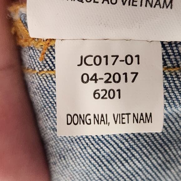 LulaRoe Blue Denim Jaxon Stretch Southwest Embroidery Jean Jacket Women's L - Picture 5 of 10